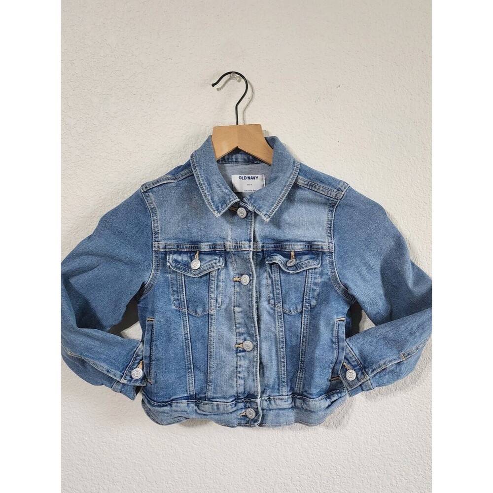Old Navy Classic Girls Small 6/7 Light Wash Trucker Denim Jacket